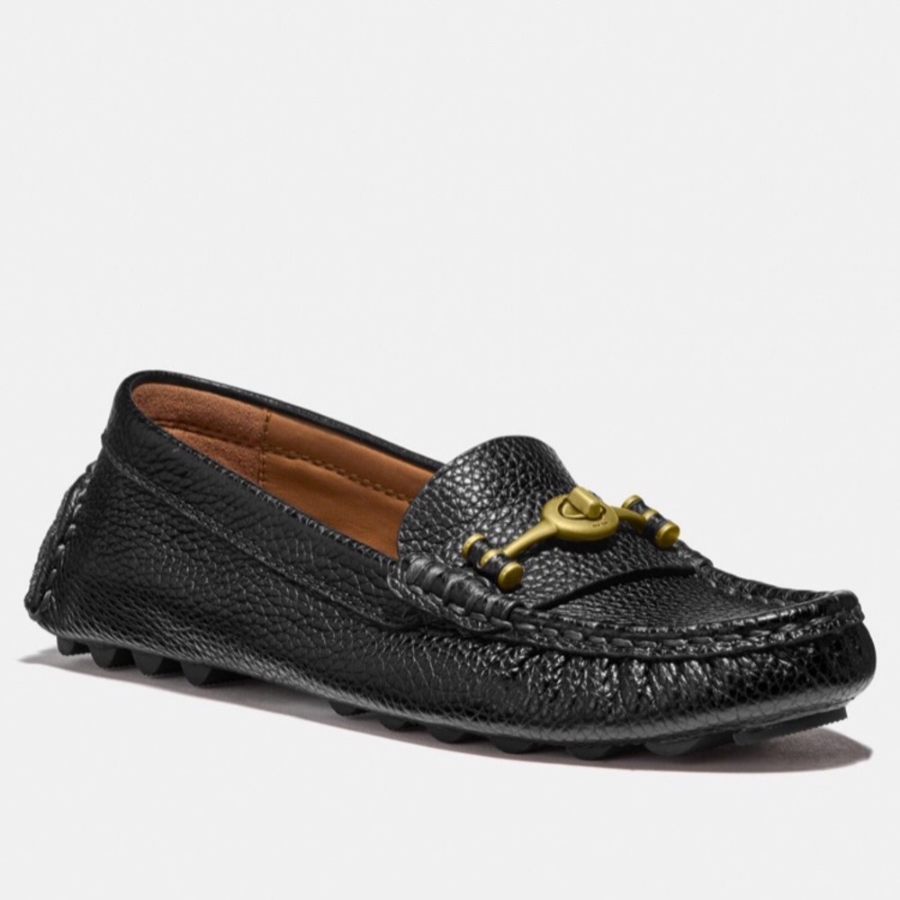 NWT Coach Black Crosby Turnlock Driver Loafers